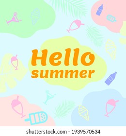 Beautiful gentle abstract background hello summer, texture for design, vector illustration