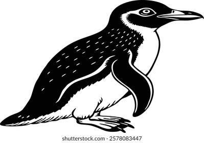 Beautiful  Gentoo penguin, Falkland Islands  vector art illustration 