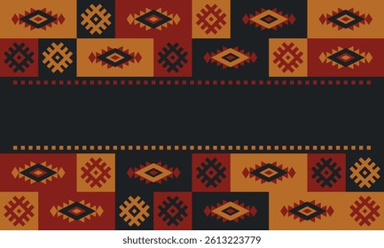 Beautiful geometric background. Figures of different shapes. Tribal form. Flowers. Geometric design. Creative textures. Colorful art. Modern graphic poster. Retro color. Vector illustration