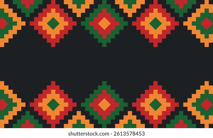 Beautiful geometric background. Figures of different shapes. Tribal form. Flowers. Geometric design. Creative textures. Colorful art. Modern graphic poster. Retro color. Vector illustration