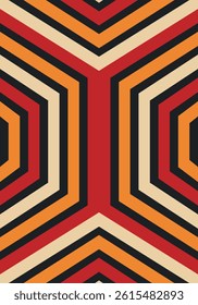 Beautiful geometric background. Figures of different shapes. Tribal form. Flowers. Geometric design. Creative textures. Colorful art. Modern graphic poster. Retro color. Vector illustration