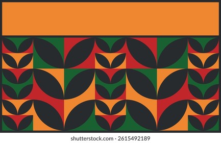 Beautiful geometric background. Figures of different shapes. Tribal form. Flowers. Geometric design. Creative textures. Colorful art. Modern graphic poster. Retro color. Vector illustration