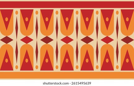 Beautiful geometric background. Figures of different shapes. Tribal form. Flowers. Geometric design. Creative textures. Colorful art. Modern graphic poster. Retro color. Vector illustration