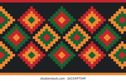 Beautiful geometric background. Figures of different shapes. Tribal form. Flowers. Geometric design. Creative textures. Colorful art. Modern graphic poster. Retro color. Vector illustration