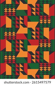 Beautiful geometric background. Figures of different shapes. Tribal form. Flowers. Geometric design. Creative textures. Colorful art. Modern graphic poster. Retro color. Vector illustration