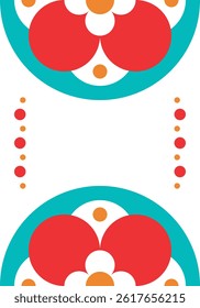 Beautiful geometric background. Figures of different shapes. Tribal form. Flowers. Geometric design. Creative textures. Colorful art. Modern graphic poster. Retro color. Vector illustration