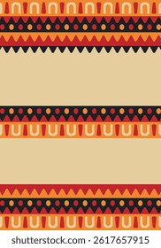 Beautiful geometric background. Figures of different shapes. Tribal form. Flowers. Geometric design. Creative textures. Colorful art. Modern graphic poster. Retro color. Vector illustration