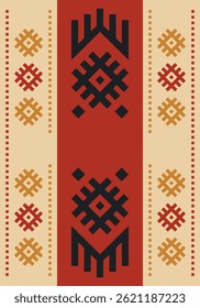 Beautiful geometric background. Figures of different shapes. Tribal form. Flowers. Geometric design. Creative textures. Colorful art. Modern graphic poster. Retro color. Vector illustration