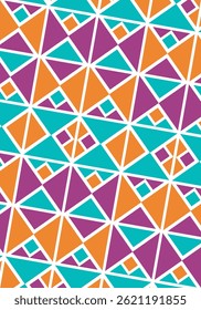 Beautiful geometric background. Figures of different shapes. Tribal form. Flowers. Geometric design. Creative textures. Colorful art. Modern graphic poster. Retro color. Vector illustration