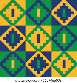 Beautiful geometric background. Figures of different shapes. Tribal form. Flowers. Geometric design. Creative textures. Colorful art. Modern graphic poster. Retro color. Vector illustration