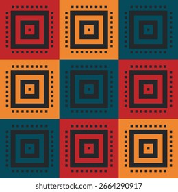 Beautiful geometric background. Figures of different shapes. Tribal form. Flowers. Geometric design. Creative textures. Colorful art. Modern graphic poster. Retro color. Vector illustration