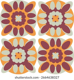 Beautiful geometric background. Figures of different shapes. Tribal form. Flowers. Geometric design. Creative textures. Colorful art. Modern graphic poster. Retro color. Vector illustration