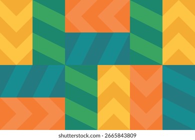 Hermoso fondo geométrico. Figuras de diferentes Formas. Forma tribal. Flores. Diseño geométrico. Texturas creativas. Arte colorido. Cartel gráfico moderno. Color retro. Ilustración vectorial