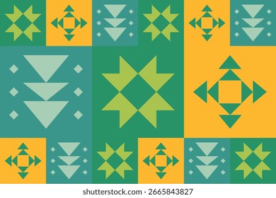Beautiful geometric background. Figures of different shapes. Tribal form. Flowers. Geometric design. Creative textures. Colorful art. Modern graphic poster. Retro color. Vector illustration