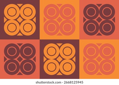 Beautiful geometric background. Figures of different shapes. Tribal form. Flowers. Geometric design. Creative textures. Colorful art. Modern graphic poster. Retro color. Vector illustration