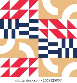 Beautiful geometric background. Figures of different shapes. Tribal form. Flowers. Geometric design. Creative textures. Colorful art. Modern graphic poster. Retro color. Vector illustration
