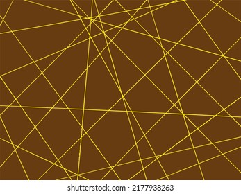 Beautiful geometric background with yellow lines drawn on brown paper. Geometric style pattern.