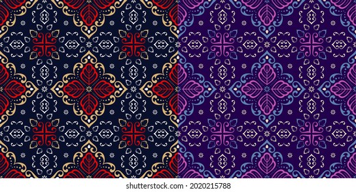 Beautiful geometric batik seamless pattern