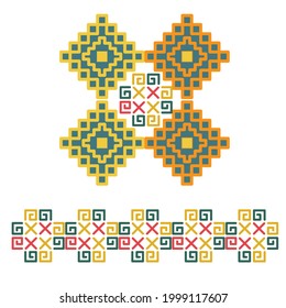 Beautiful Geometric Border For Embroidery Design