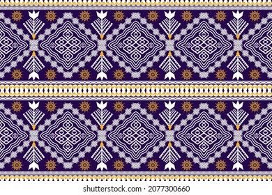 Beautiful geometric ethnic art pattern traditional. Design for carpet,wallpaper,clothing,wrapping,batik,fabric,Vector illustration.embroidery style.