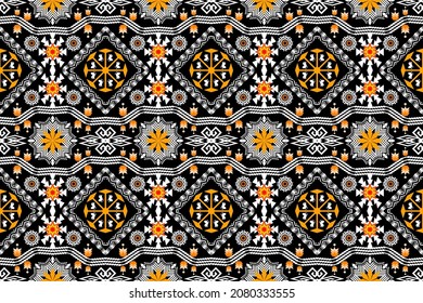 Beautiful geometric ethnic art pattern traditional. Design for background,carpet,wallpaper,clothing,wrapping,batik,fabric,Vector illustration. Figure tribal embroidery style.