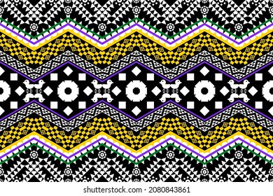 Beautiful geometric ethnic art pattern traditional. Design for carpet,wallpaper,clothing,wrapping,batik,fabric,Vector illustration. Figure tribal embroidery style.