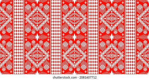 Beautiful geometric ethnic art pattern traditional. Design for carpet,wallpaper,clothing,wrapping,batik,fabric,Vector illustration. Figure tribal embroidery style