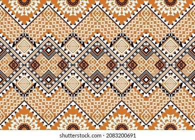 Beautiful geometric ethnic art pattern traditional. Design for carpet,wallpaper,clothing,wrapping,batik,fabric,Vector illustration. Figure tribal embroidery style.