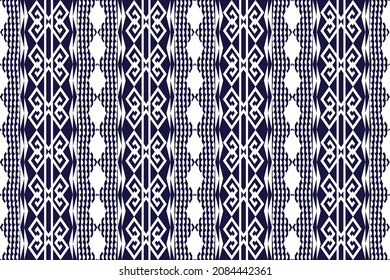 Hermoso patrón geométrico de arte étnico tradicional. Diseño para alfombras, papel pintado, ropa, envoltura, batik, tela, ilustración vectorial. Figura estilo de bordado tribal.