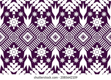 Beautiful geometric ethnic oriental art pattern traditional. Design for carpet,wallpaper,clothing,wrapping,batik,fabric,Vector illustration. Figure tribal embroidery style.