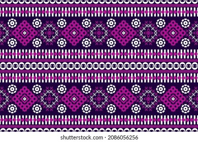 Beautiful geometric ethnic oriental art pattern traditional. Design for carpet,wallpaper,clothing,wrapping,batik,fabric,Vector illustration. Figure tribal embroidery style.