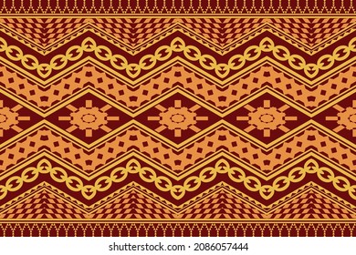 Beautiful geometric ethnic oriental art pattern traditional. Design for carpet,wallpaper,clothing,wrapping,batik,fabric,Vector illustration. Figure tribal embroidery style.