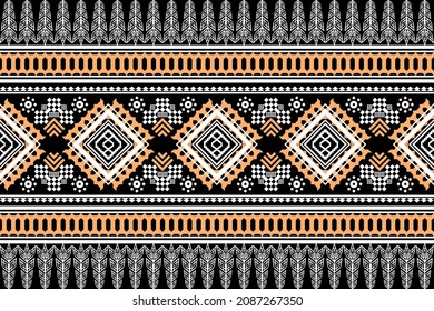 Beautiful geometric ethnic oriental art pattern traditional. Design for carpet,wallpaper,clothing,wrapping,batik,fabric,Vector illustration. Figure tribal embroidery style.