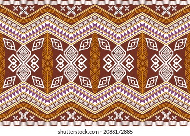 Beautiful geometric ethnic oriental art pattern traditional. Design for carpet,wallpaper,clothing,wrapping,batik,fabric,Vector illustration. Figure tribal embroidery style.