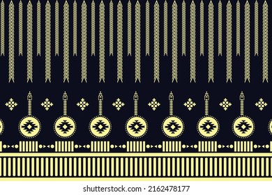 Beautiful geometric ethnic oriental pattern traditional background.yellow and black tone.Aztec style,abstract,vector,illustration.design for texture,fabric,clothing,wrapping,decoration,fashion,carpet.