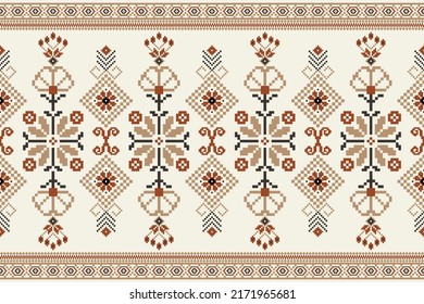 Beautiful geometric ethnic oriental pattern traditional on white background.Aztec style,embroidery,abstract,vector,illustration.design for texture,fabric,clothing,wrapping,decoration,carpet,print.