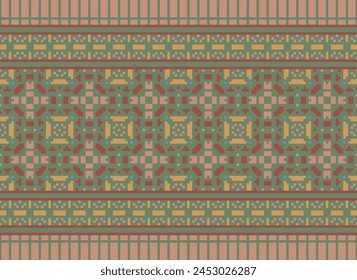 Hermoso patrón étnico oriental geométrico tradicional en fondo multicolor. Estilo azteca, bordado, abstracto, Vector, ilustración. Diseño para textura, tela, ropa, envoltura, decoración, alfombra, impresión