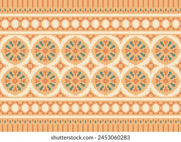 Beautiful geometric ethnic oriental pattern traditional on Multicolor background.Aztec style,embroidery,abstract,vector,illustration.design for texture,fabric,clothing,wrapping,decoration,carpet,print