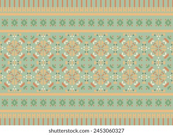 Beautiful geometric ethnic oriental pattern traditional on Multicolor background.Aztec style,embroidery,abstract,vector,illustration.design for texture,fabric,clothing,wrapping,decoration,carpet,print