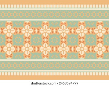Beautiful geometric ethnic oriental pattern traditional on Multicolor background.Aztec style,embroidery,abstract,vector,illustration.design for texture,fabric,clothing,wrapping,decoration,carpet,print