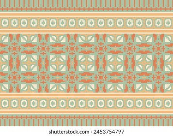 Beautiful geometric ethnic oriental pattern traditional on Multicolor background.Aztec style,embroidery,abstract,vector,illustration.design for texture,fabric,clothing,wrapping,decoration,carpet,print