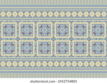 Beautiful geometric ethnic oriental pattern traditional on Multicolor background.Aztec style,embroidery,abstract,vector,illustration.design for texture,fabric,clothing,wrapping,decoration,carpet,print