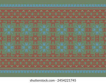 Beautiful geometric ethnic oriental pattern traditional on Multicolor background.Aztec style,embroidery,abstract,vector,illustration.design for texture,fabric,clothing,wrapping,decoration,carpet,print