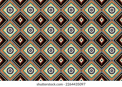 Beautiful geometric ethnic pattern Can be used in fabric design for background, wallpaper, carpet, textile, clothing, wrapping, decorative paper, embroidery illustration vector.