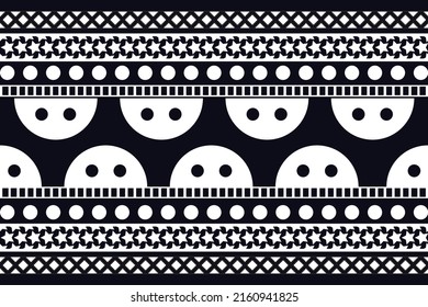 Beautiful geometric ethnic pattern traditional background.white and black tone.Aztec style,embroidery,abstract background,vector,illustration.design for decoration,fabric,texture,clothing,wrapping.