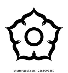 Beautiful Geometric Flower Art Vector image Black And white. Simple illustration can be used for decorate your work