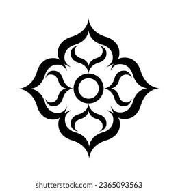 Beautiful Geometric Flower Art Vector image Black And white. Simple illustration can be used for decorate your work