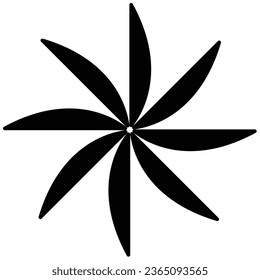 Beautiful Geometric Flower Art Vector image Black And white. Simple illustration can be used for decorate your work