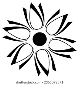 Beautiful Geometric Flower Art Vector image Black And white. Simple illustration can be used for decorate your work