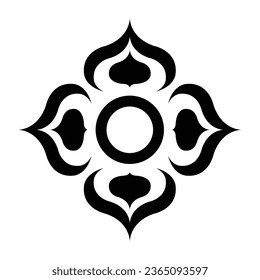 Beautiful Geometric Flower Art Vector image Black And white. Simple illustration can be used for decorate your work